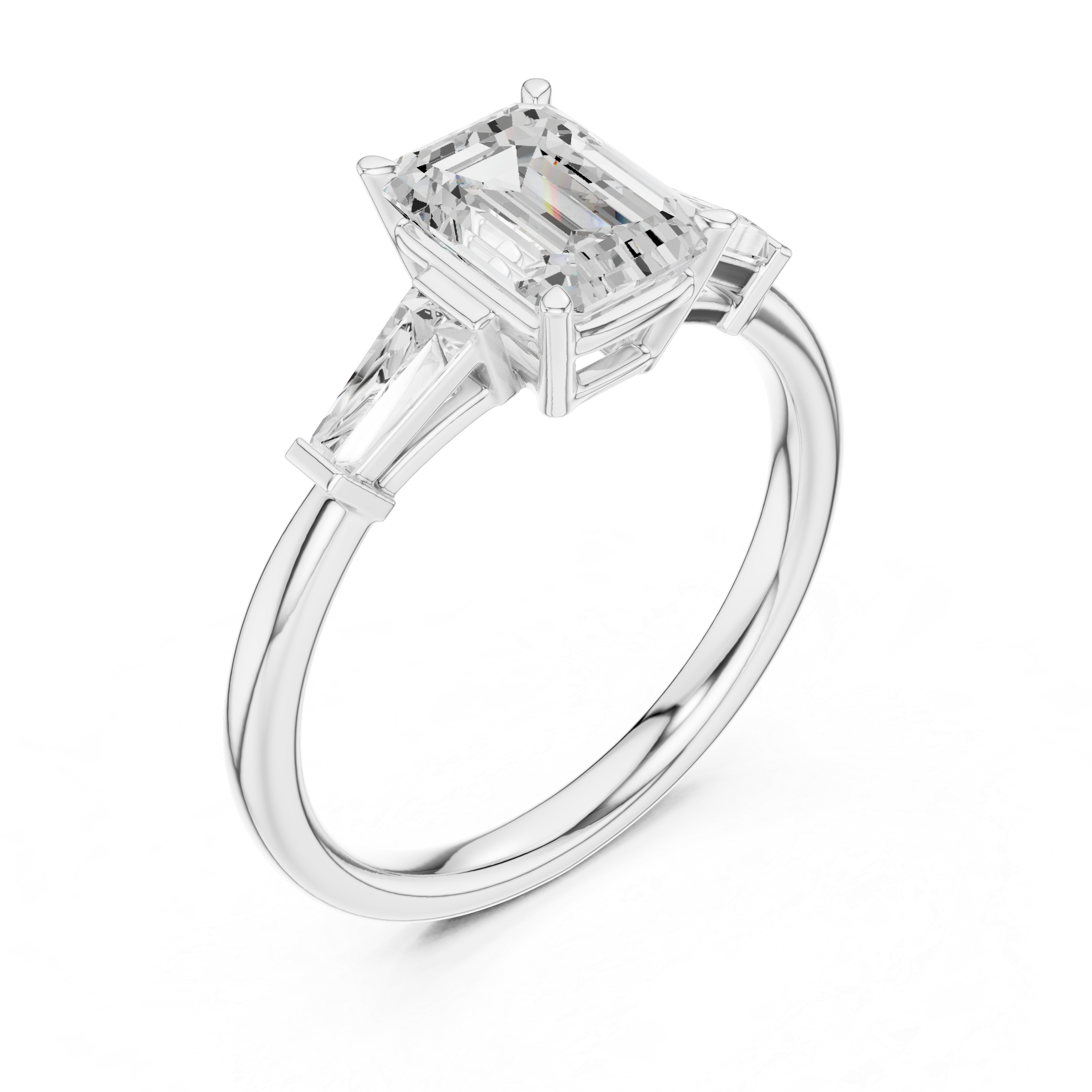 Three stone  with accent diamonds