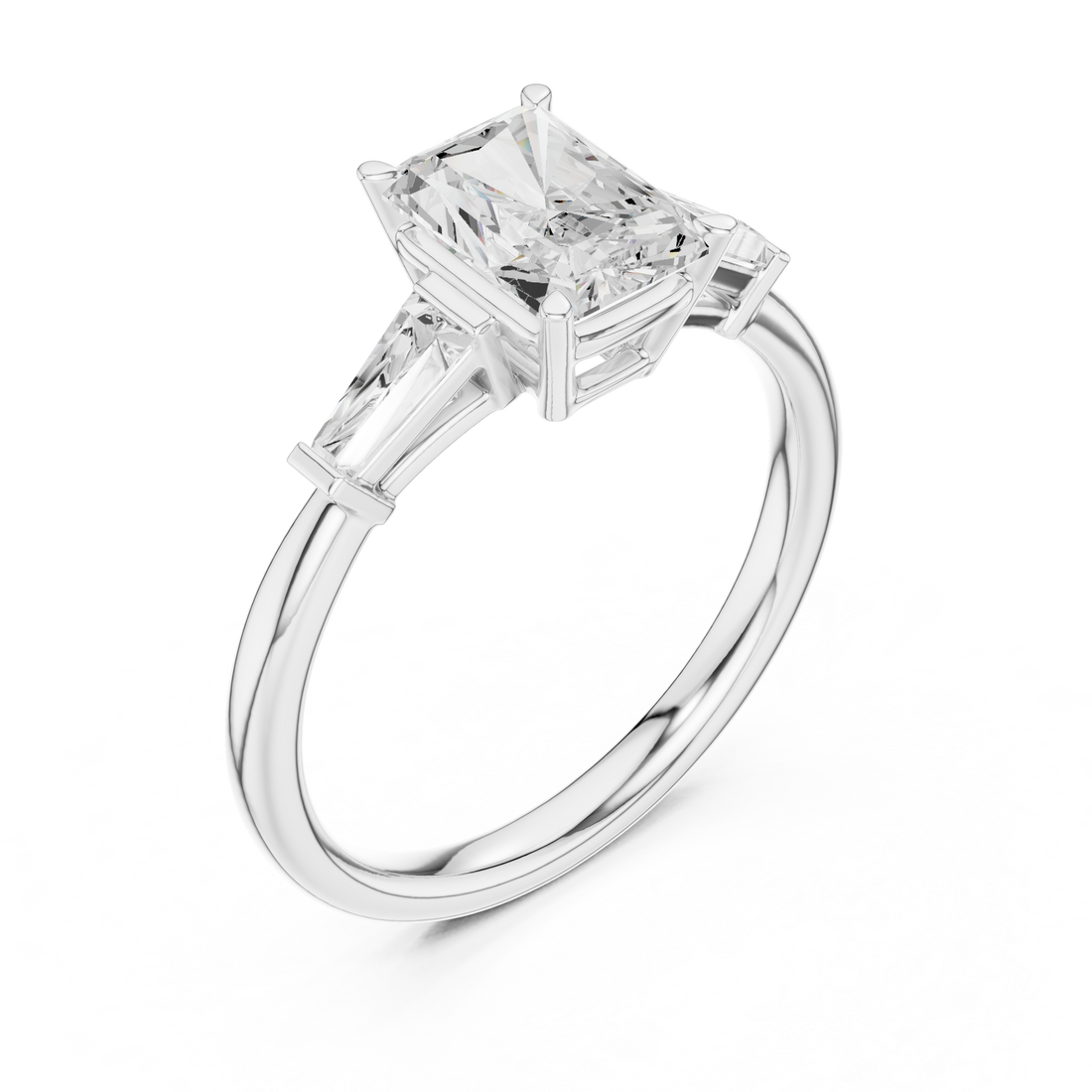 Three stone  with accent diamonds