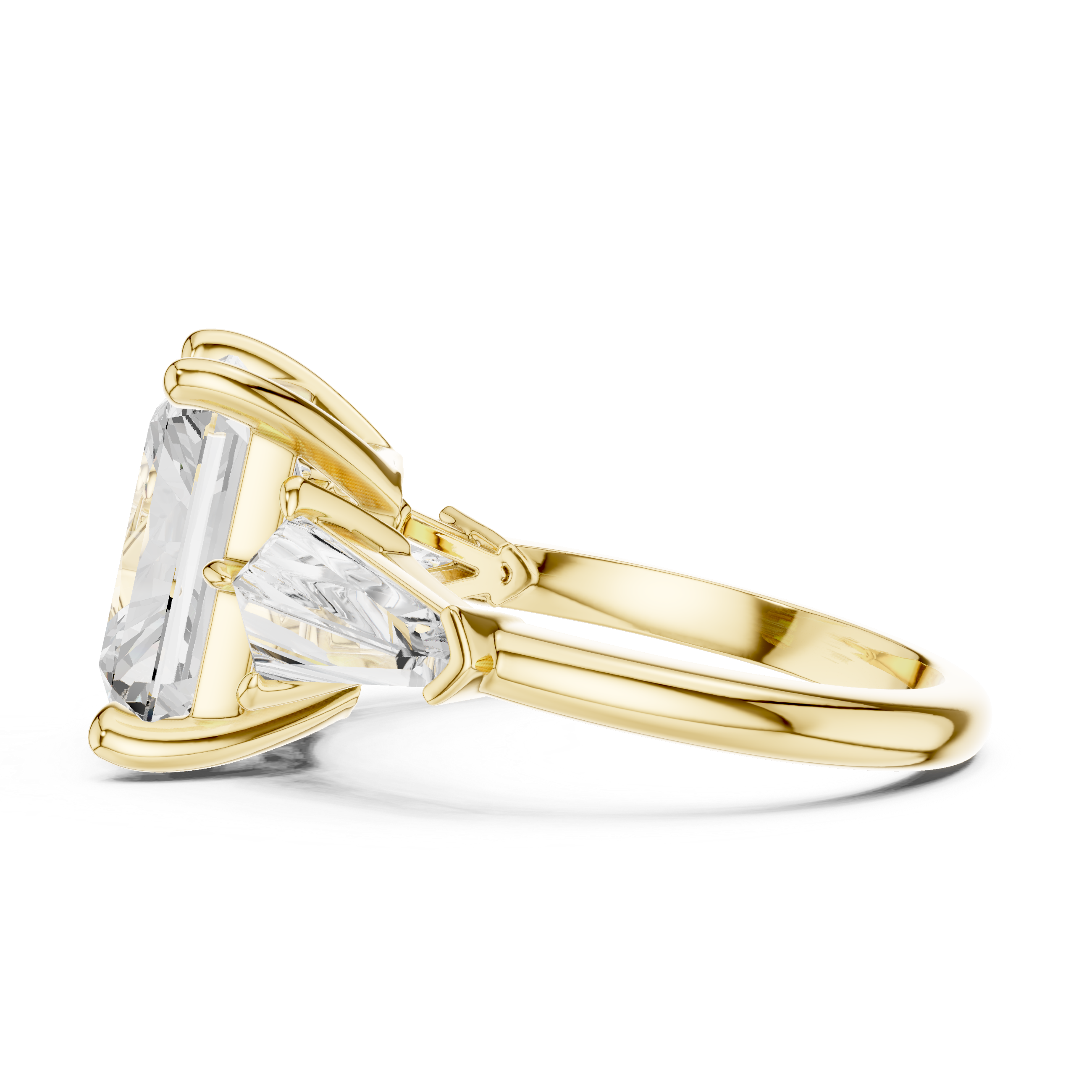 Gold nose ring with circular hoop design.