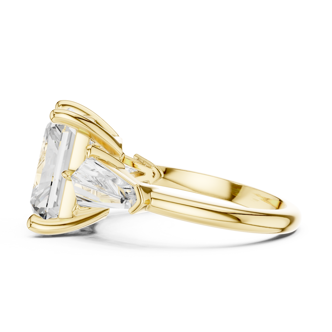 Gold nose ring with circular hoop design.