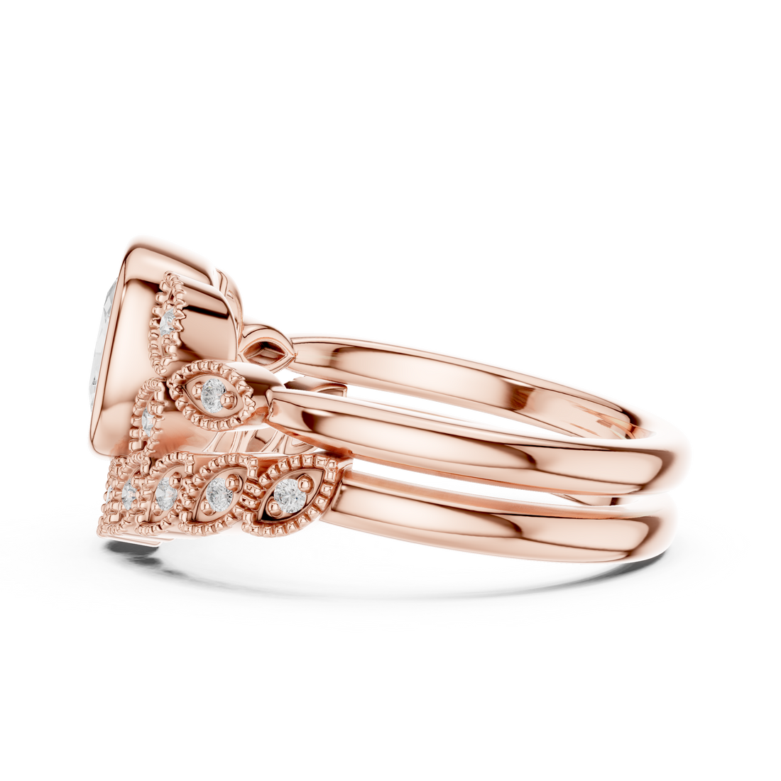 Diamond brooch with intricate pattern.