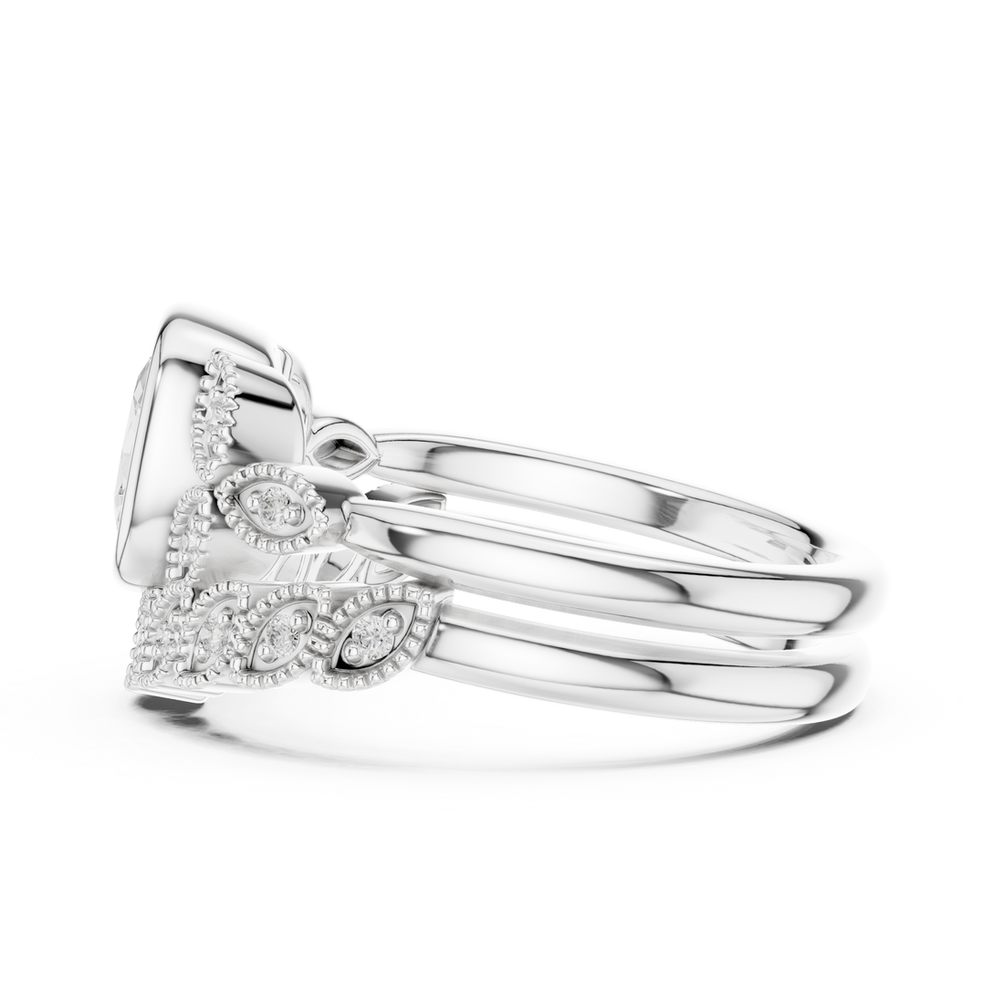 Classic men's signet ring with engraving.