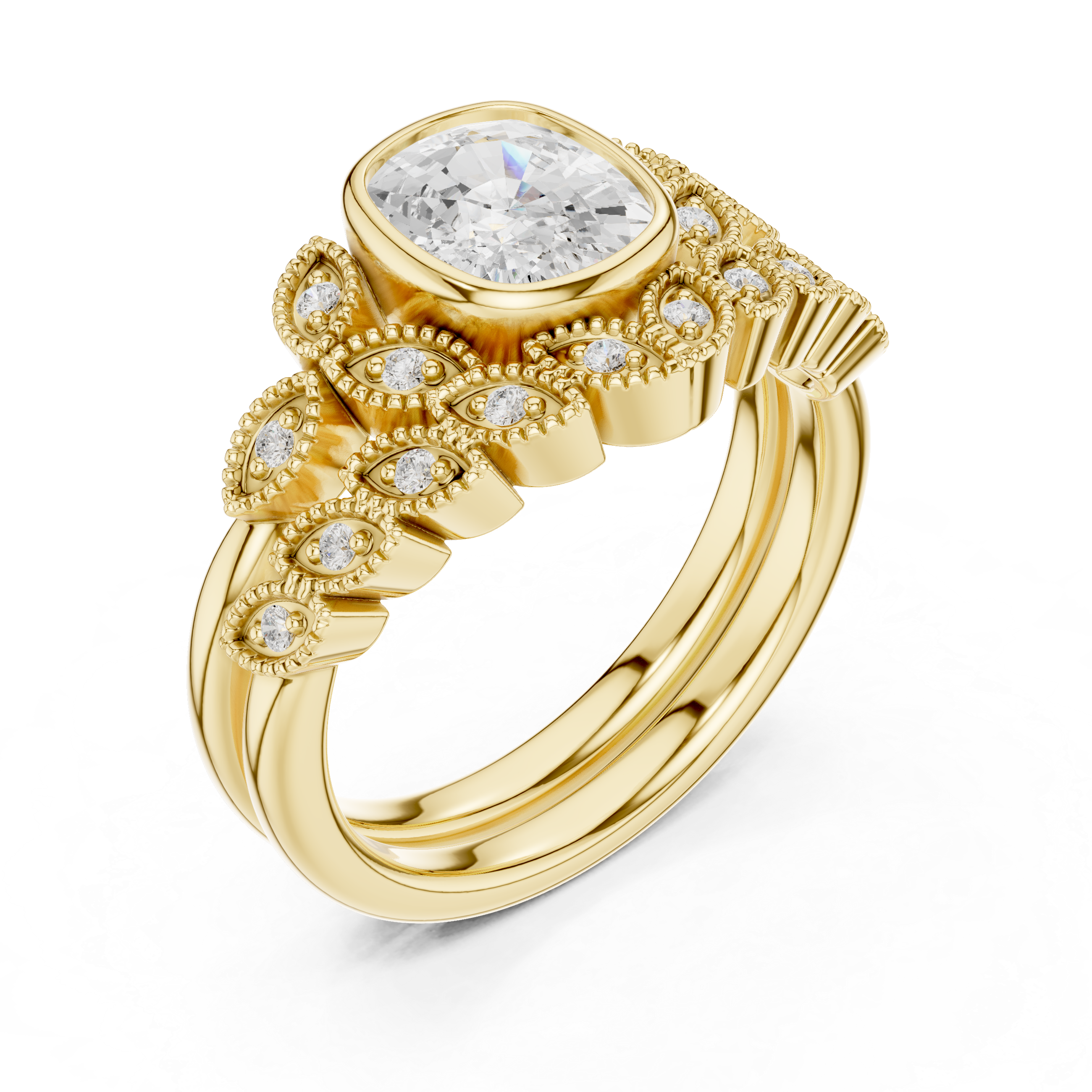 Men's gemstone ring with rectangular stone.