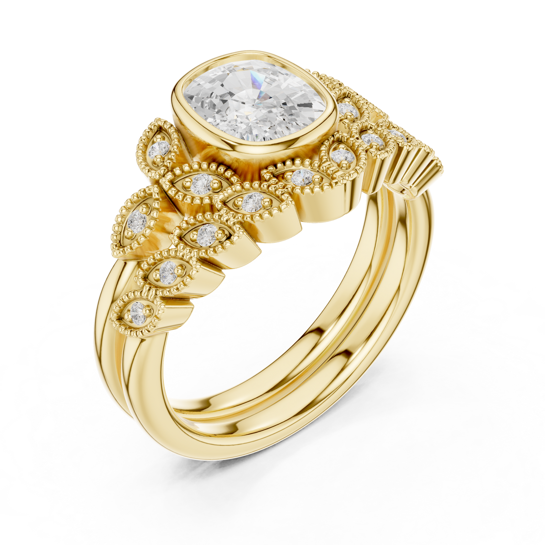 Men's gemstone ring with rectangular stone.