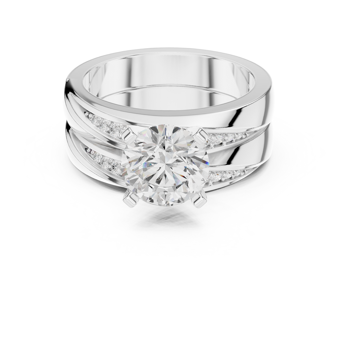 Designer sculptural ring with artistic style.