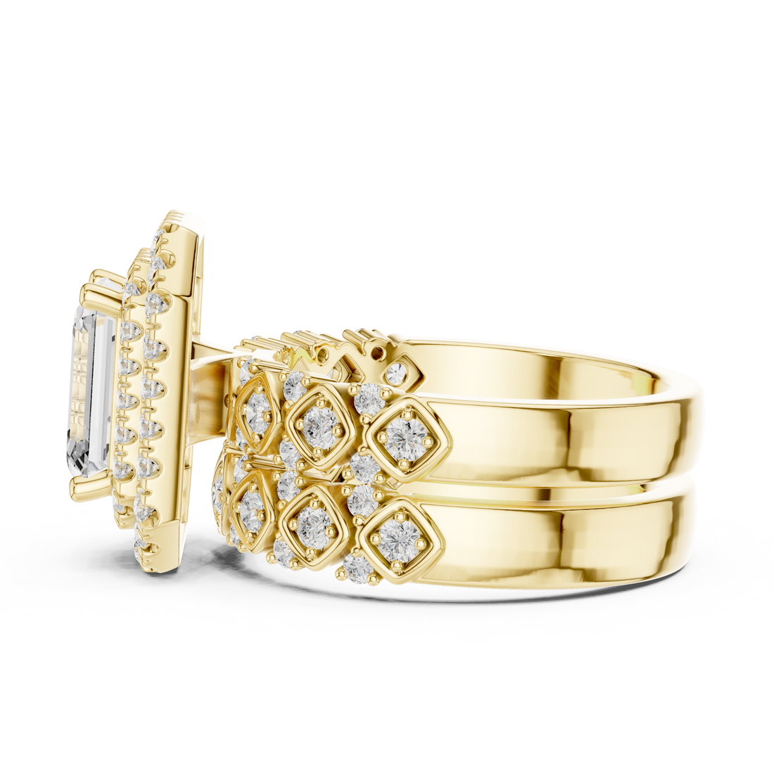 Gemstone bracelet with colorful pattern.