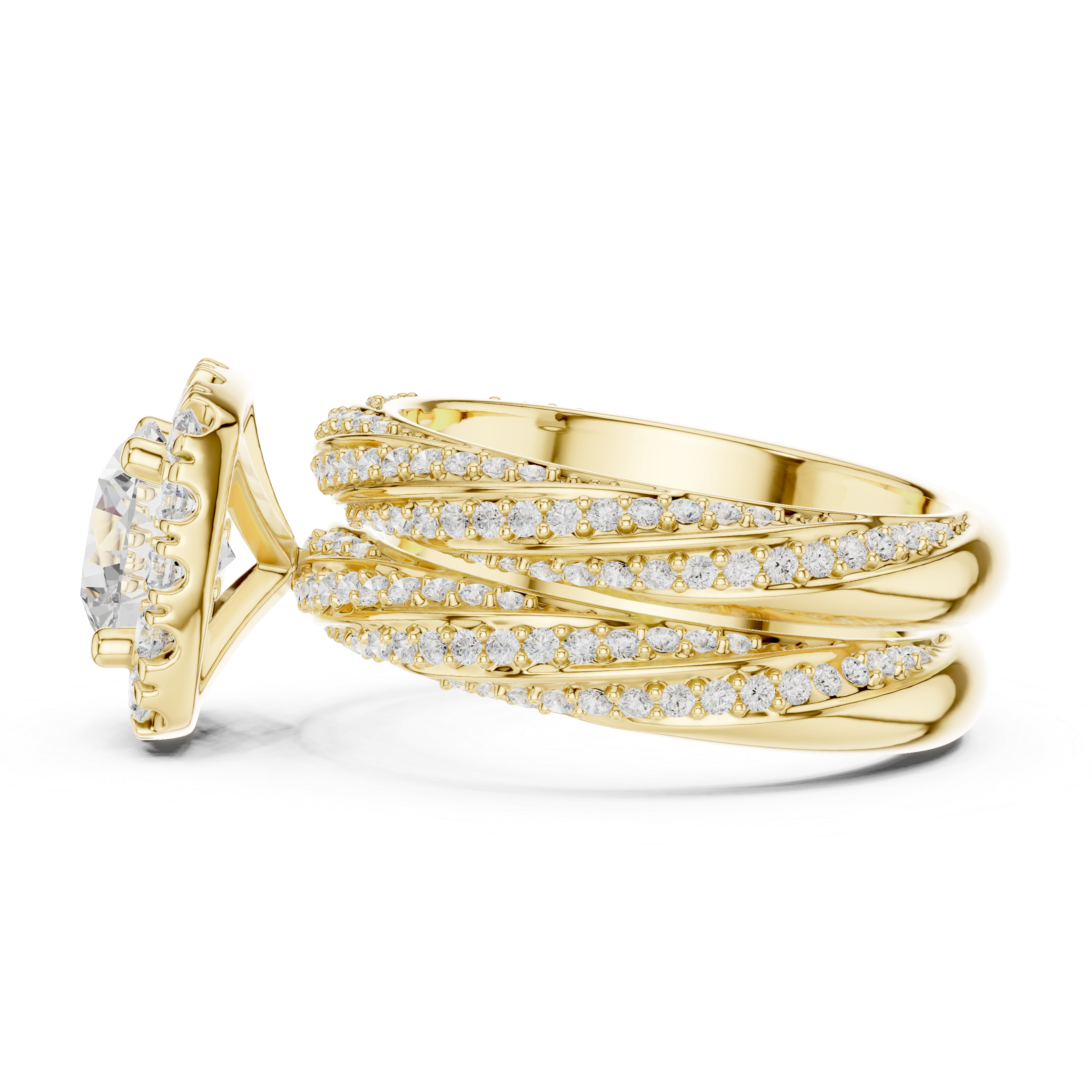 Eternity band with diamond circle.