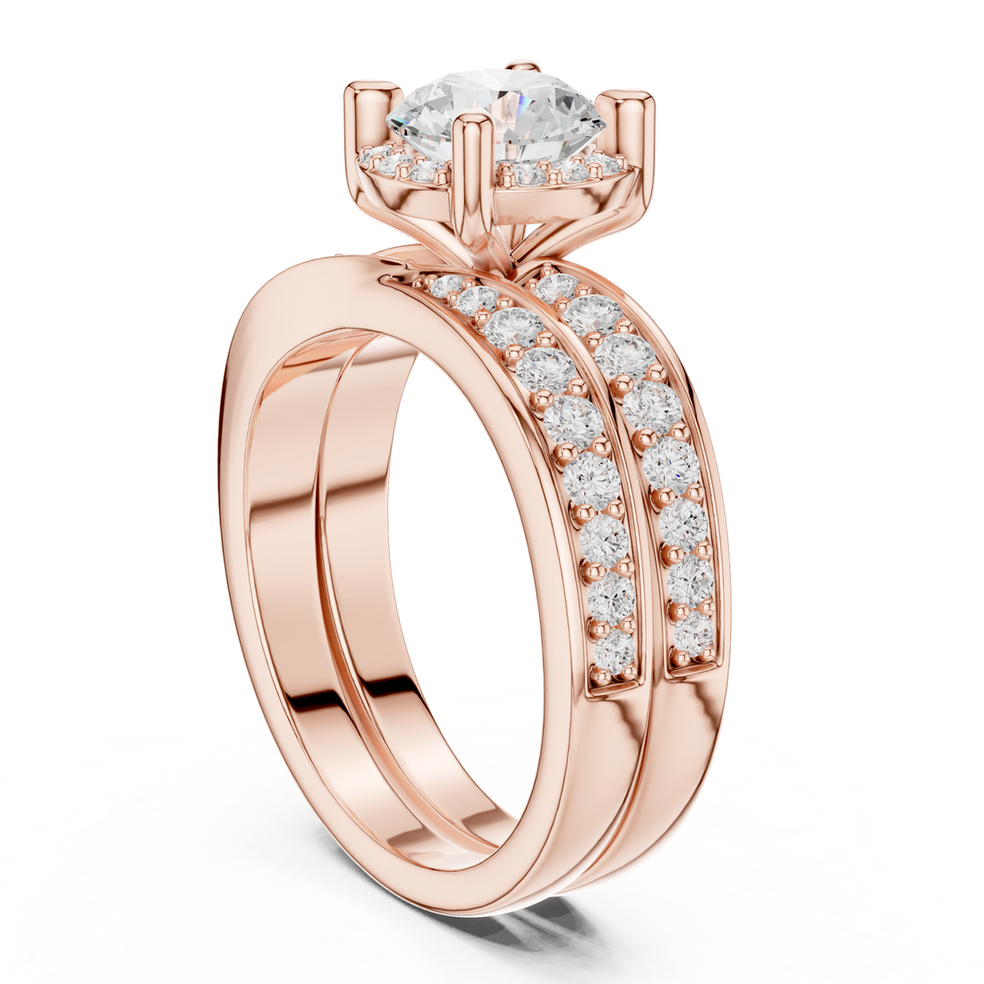 Celebration ring with gemstone center.
