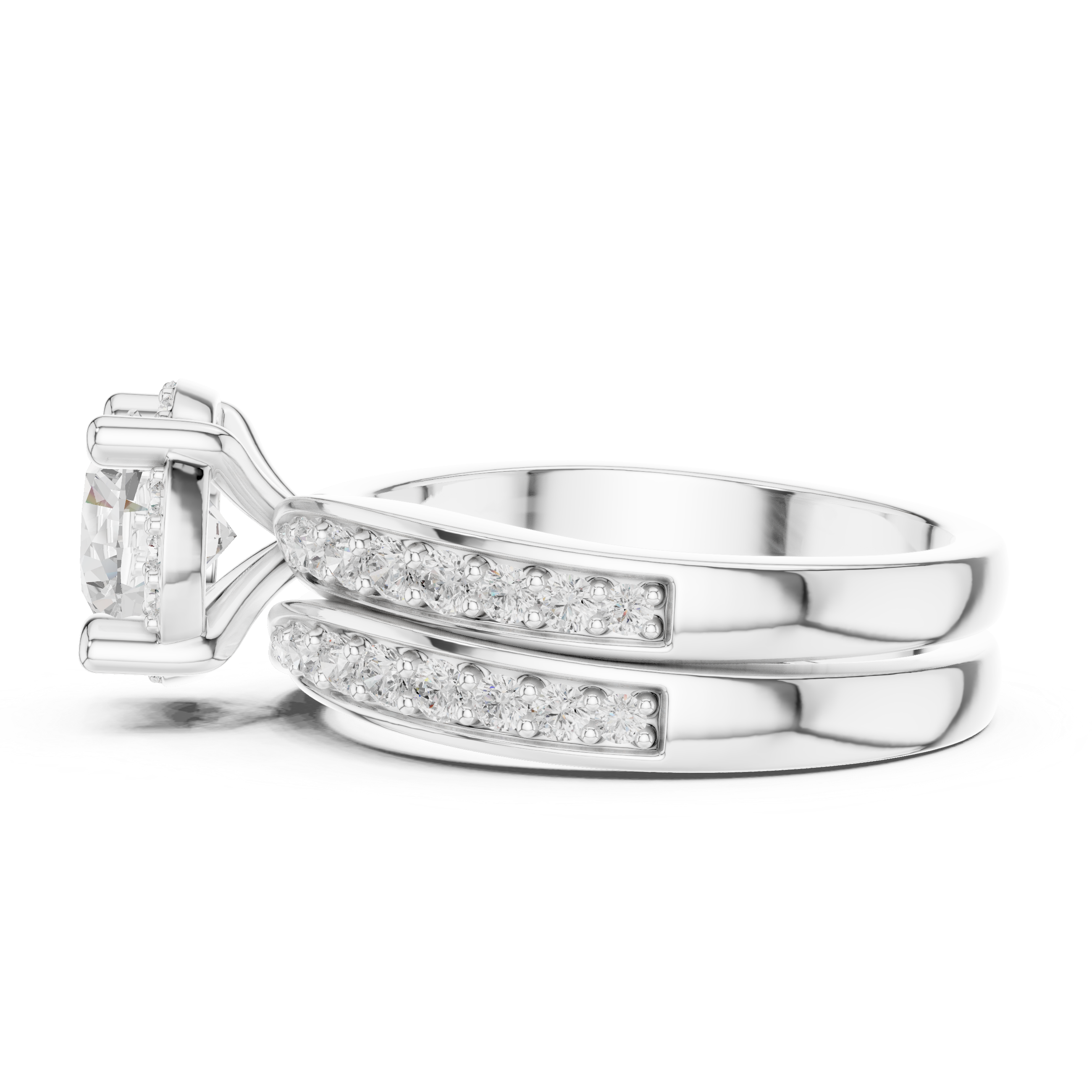 Classic diamond stud earrings.