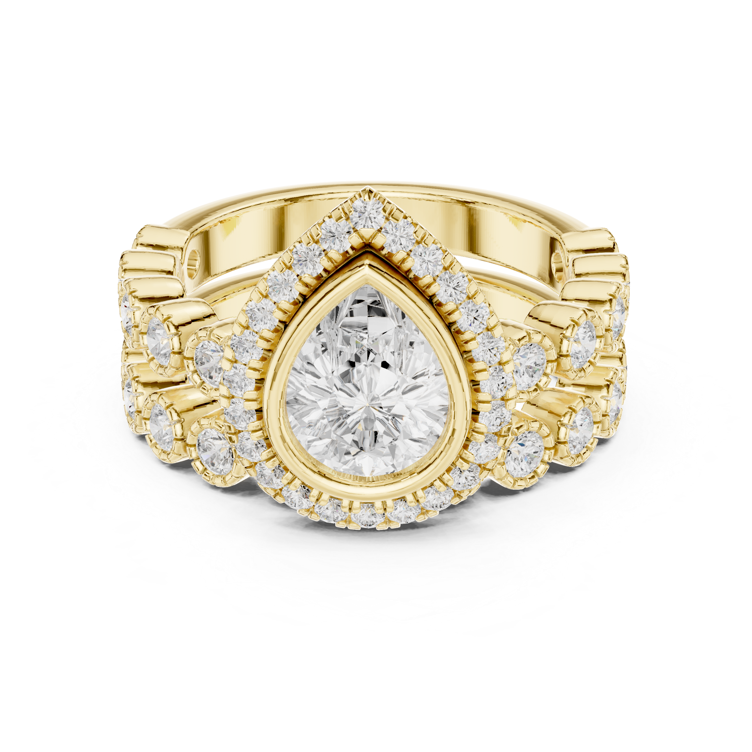 Floral toe ring with carved design.