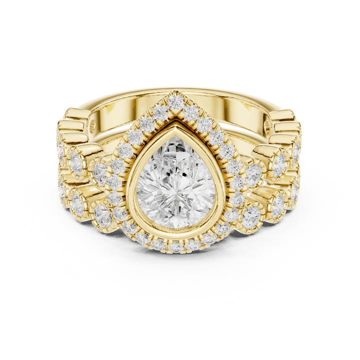 Floral toe ring with carved design.