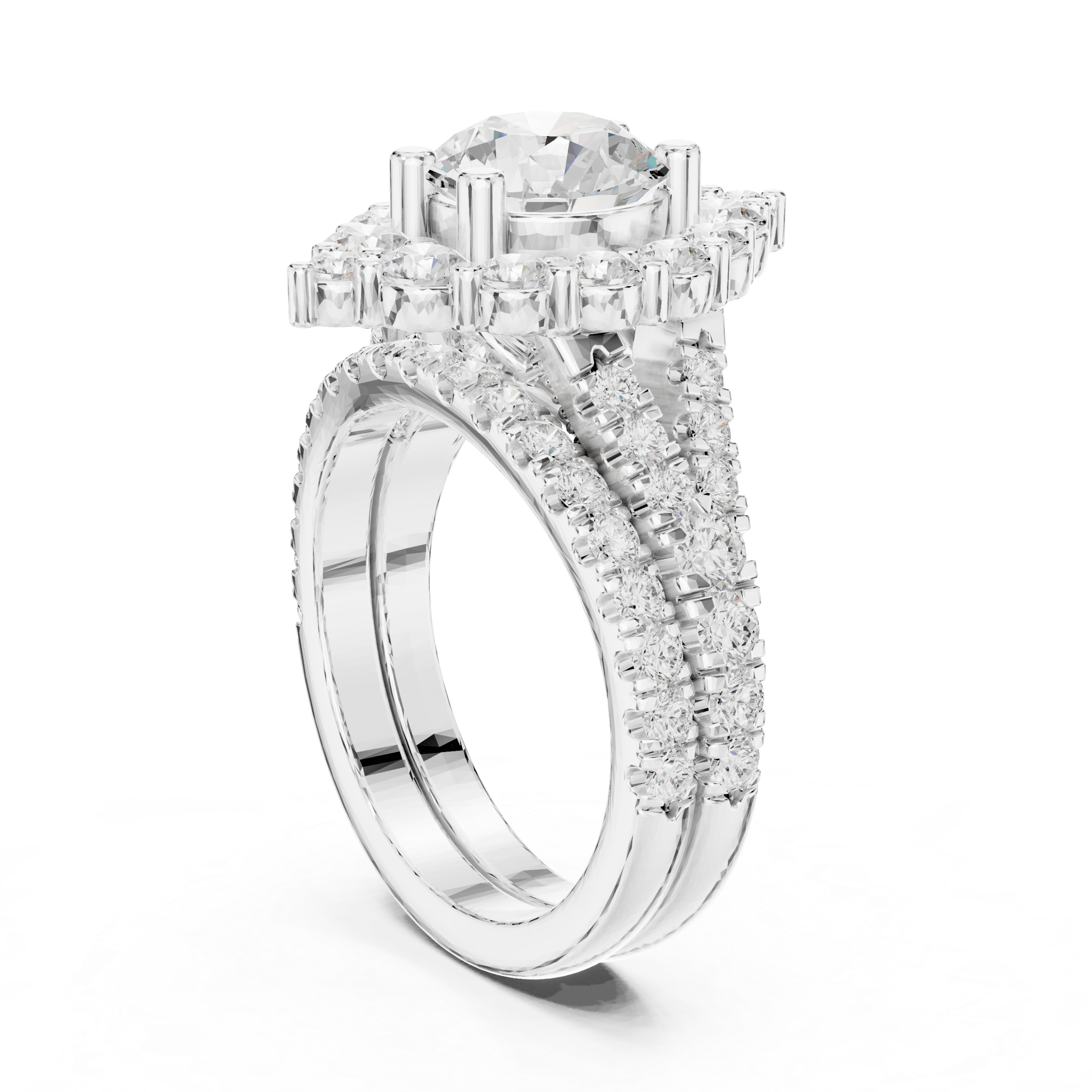 Vintage-style milgrain diamond engagement ring.