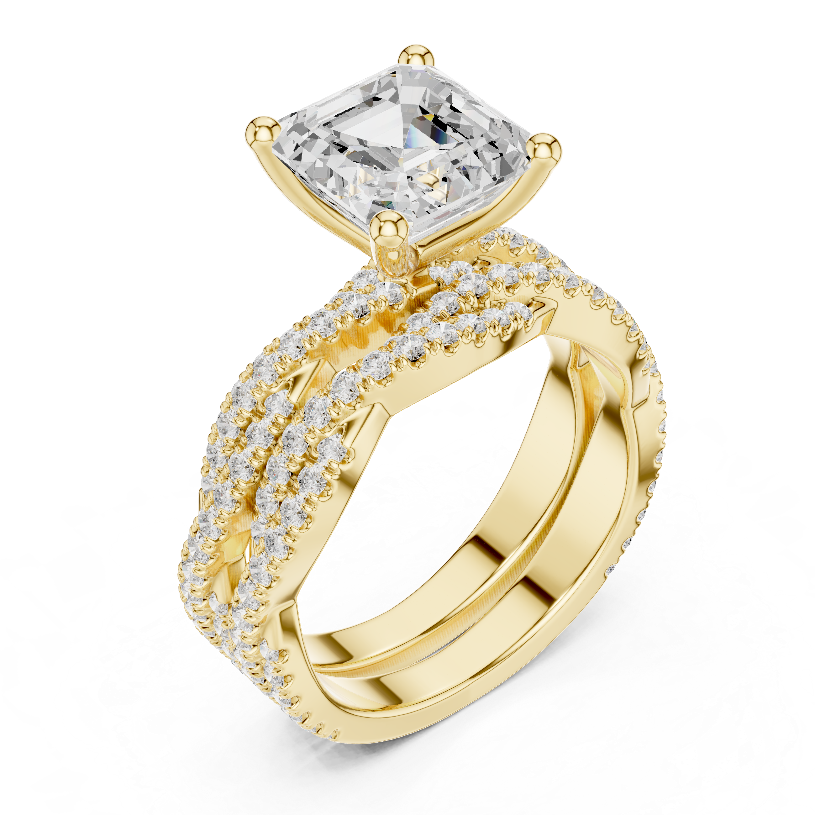 Heart-shaped gemstone ring in polished gold.
