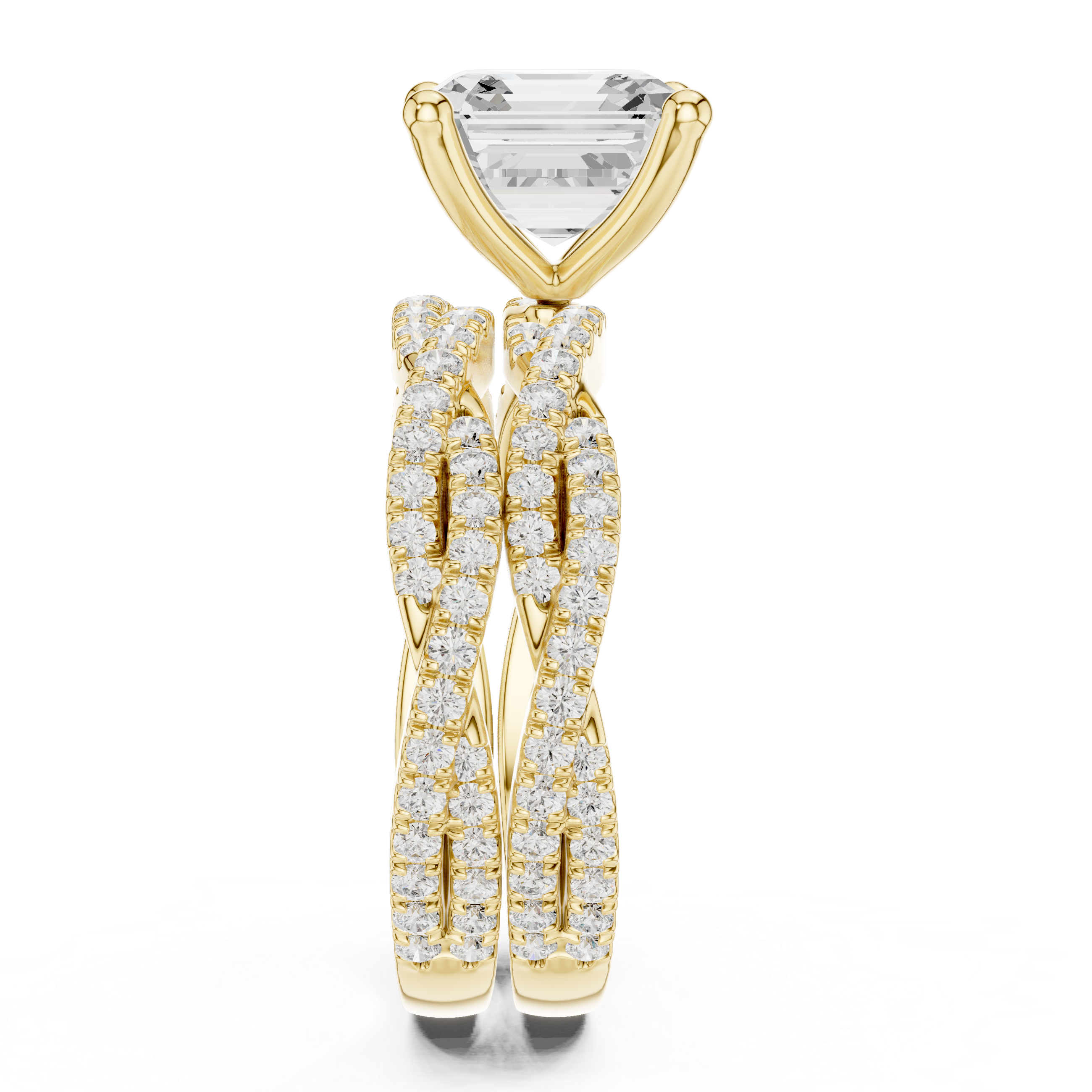 Dual-tone gold ring with modern layered design.
