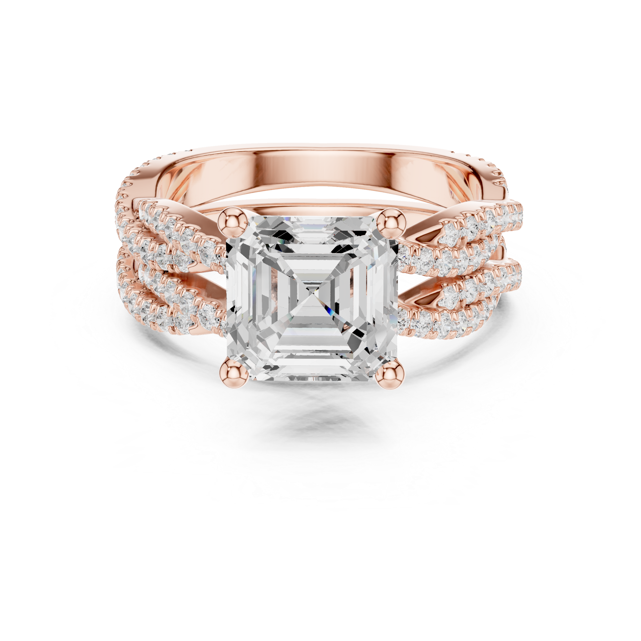 Floral toe ring with carved design.
