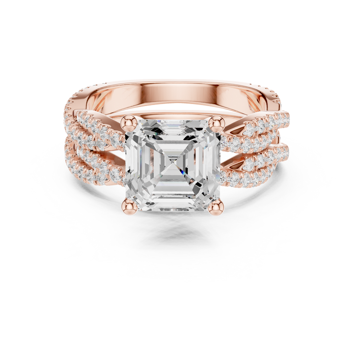 Floral toe ring with carved design.