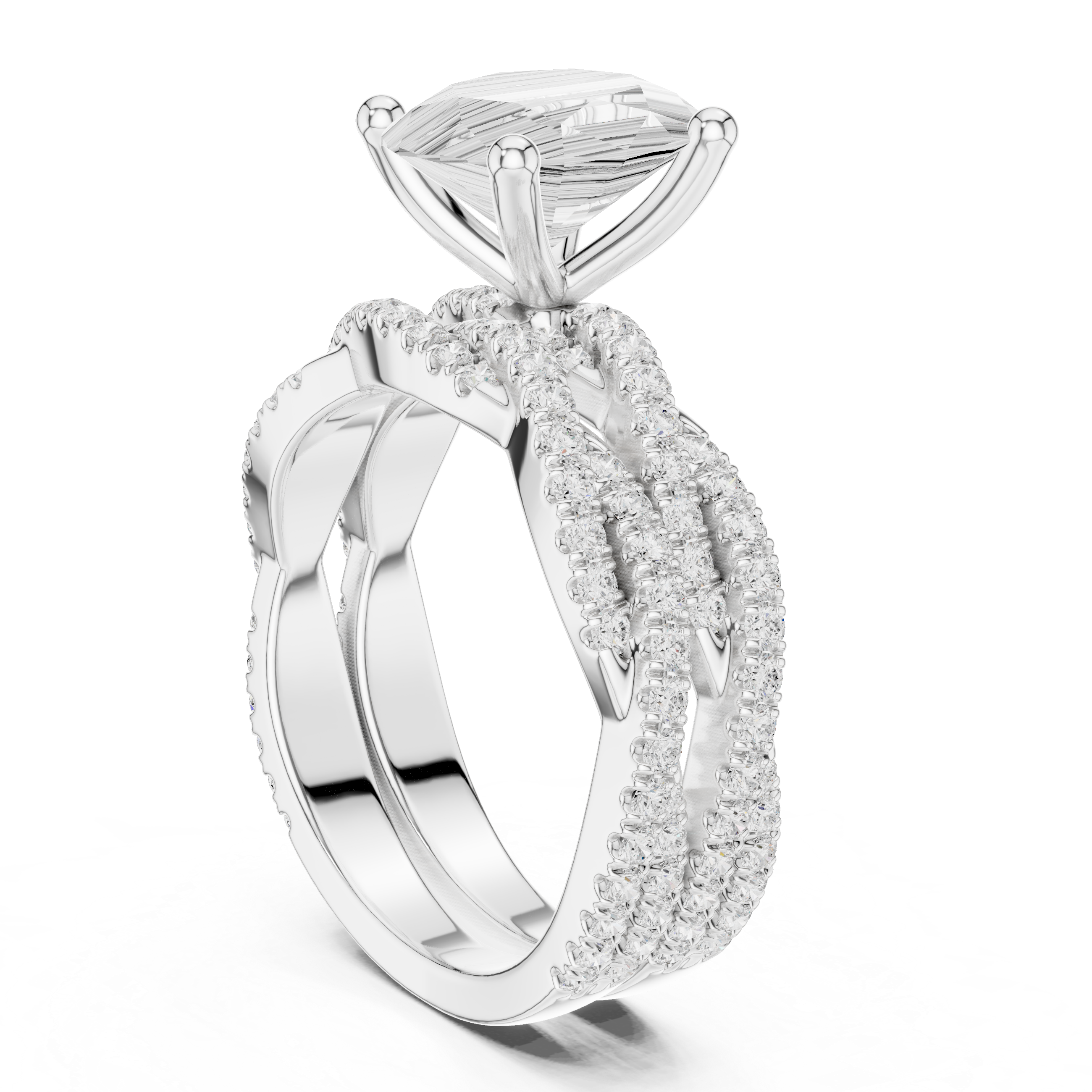 Diamond nose pin with round solitaire.