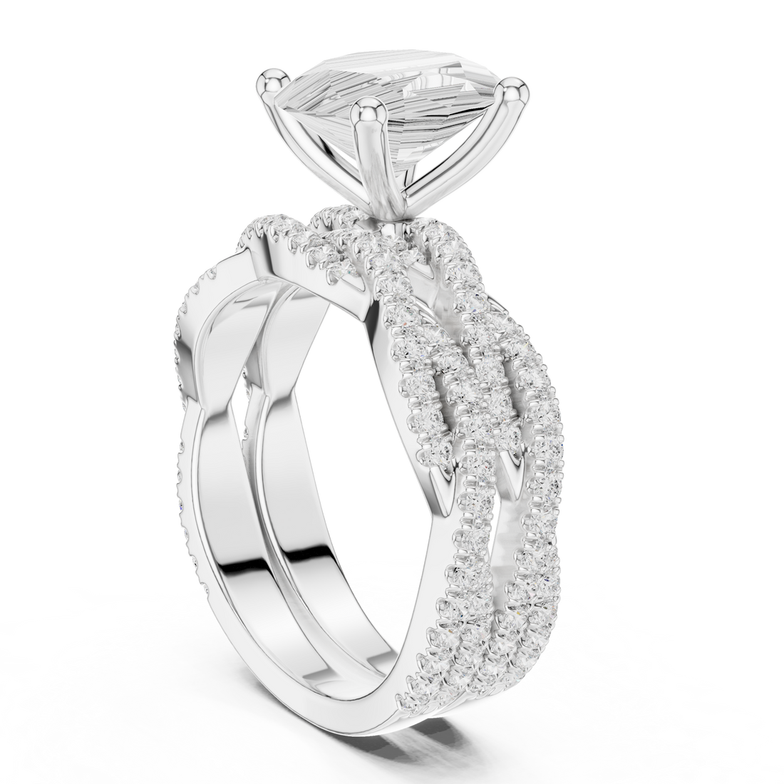 Diamond nose pin with round solitaire.