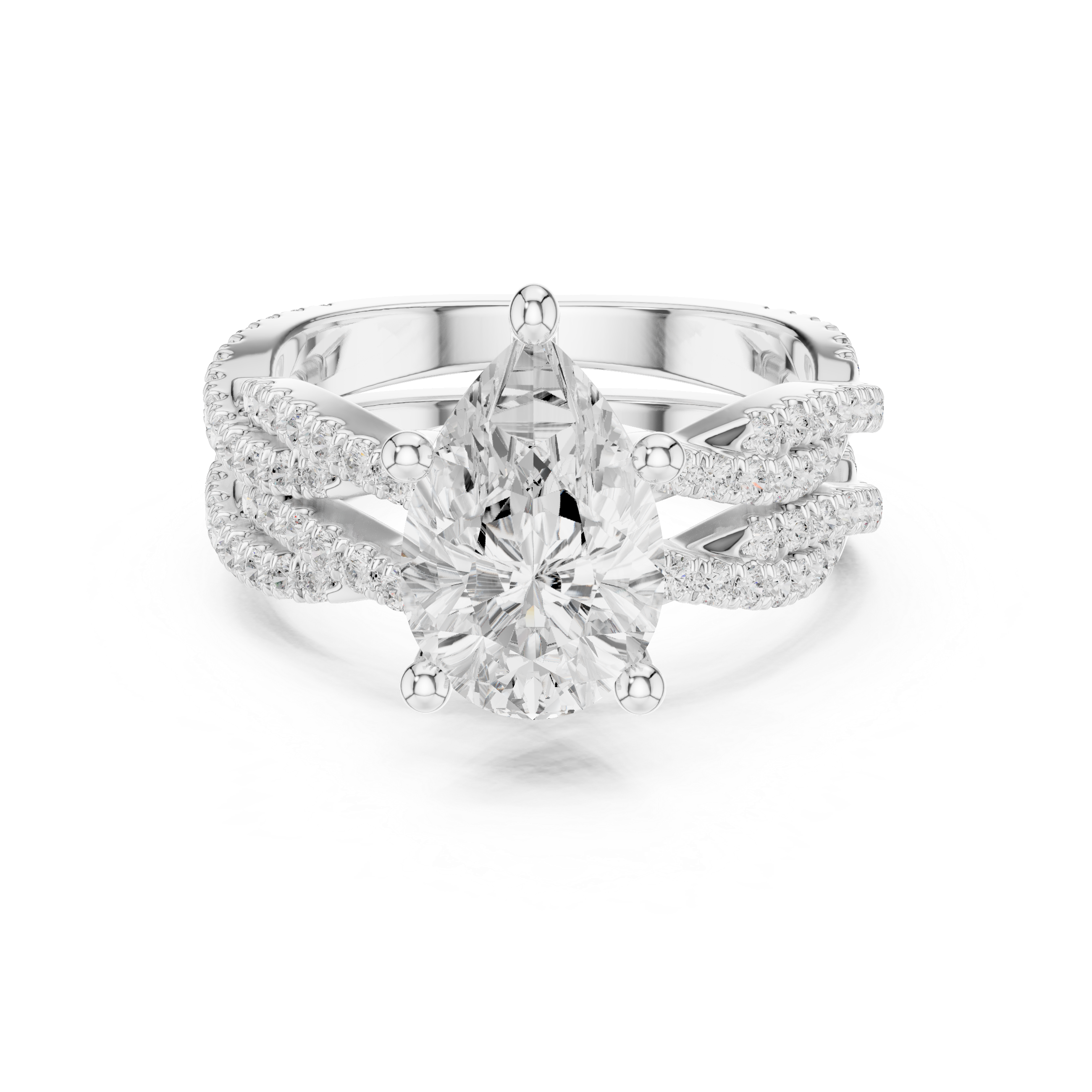 Diamond brooch with sparkling finish.