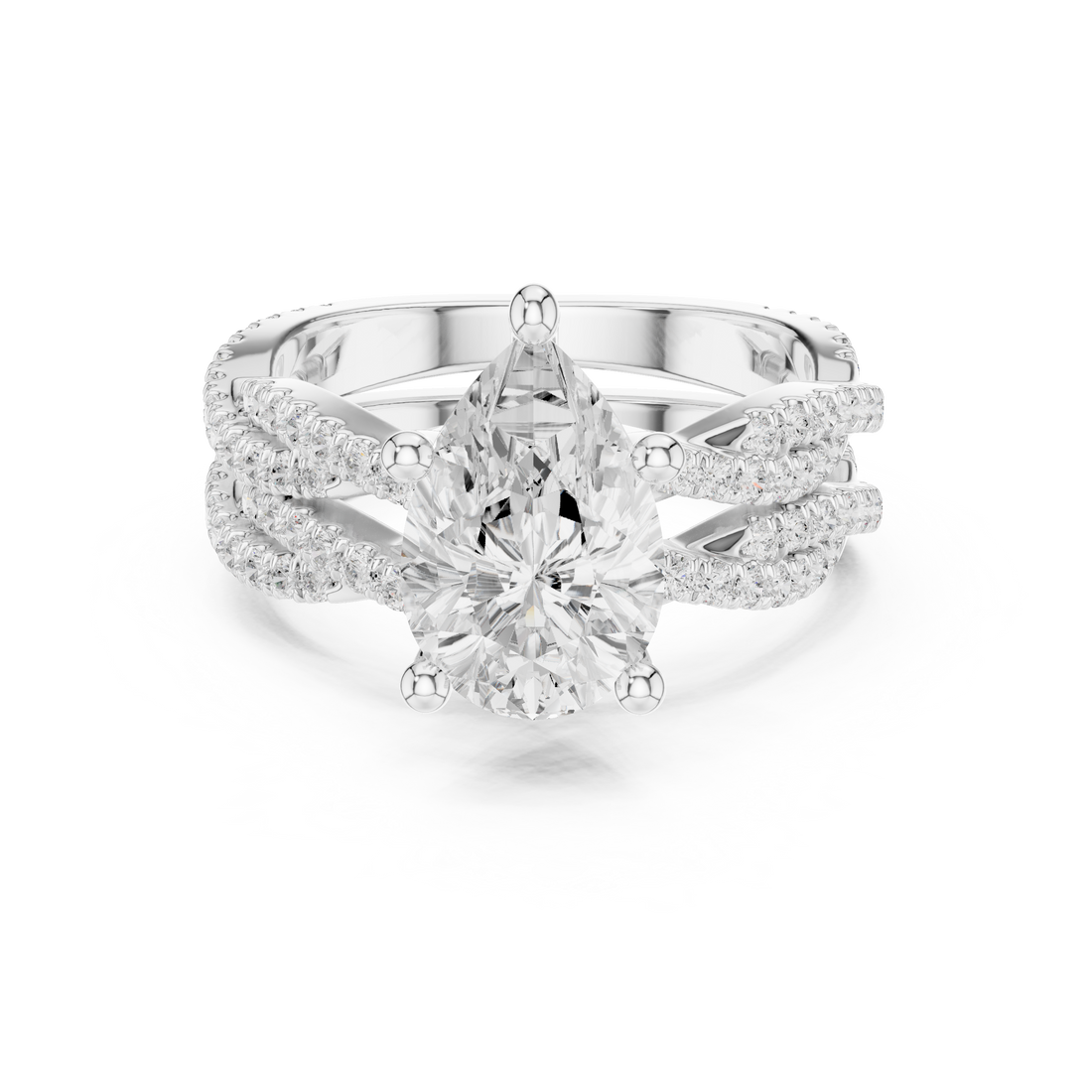 Diamond brooch with sparkling finish.