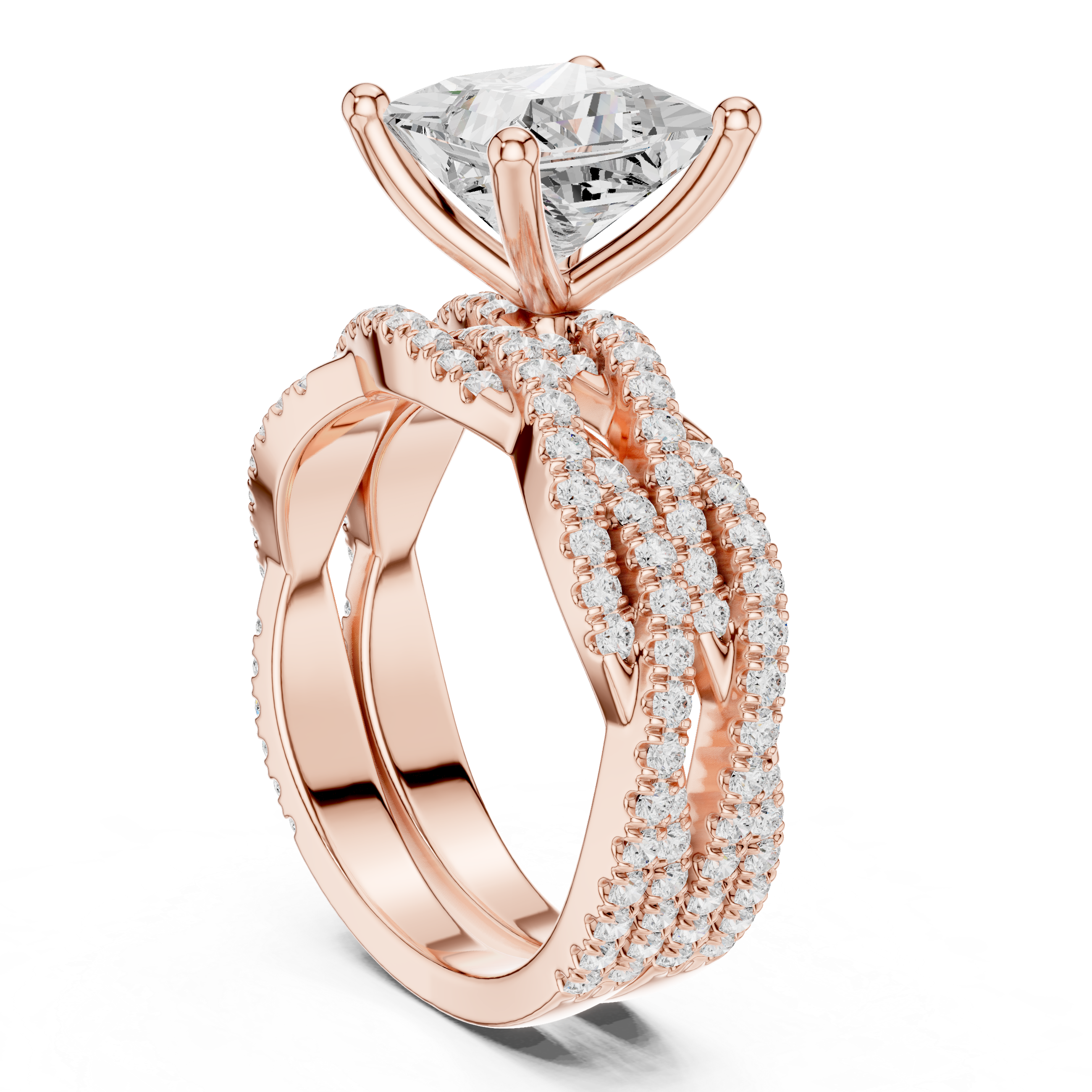 Men's diamond ring with bold design.