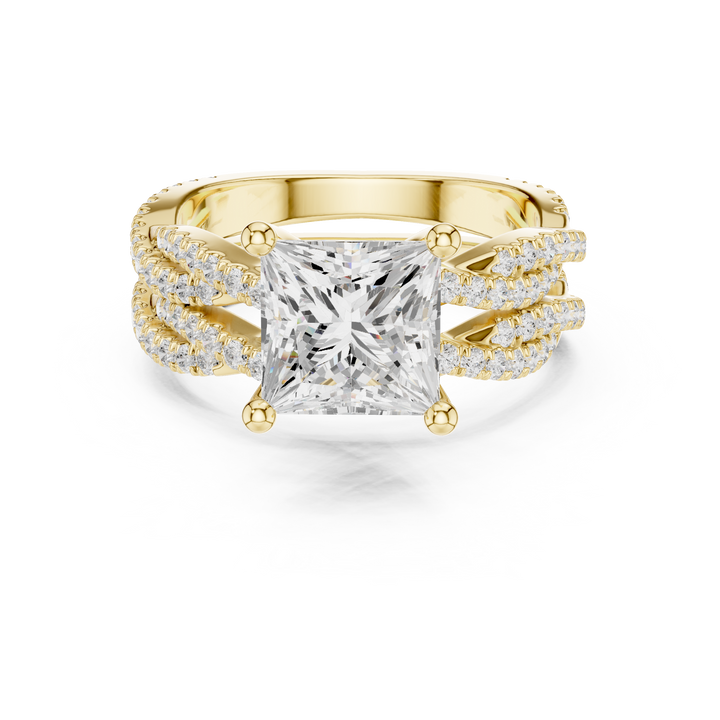 Halo ring with sparkling diamond border.