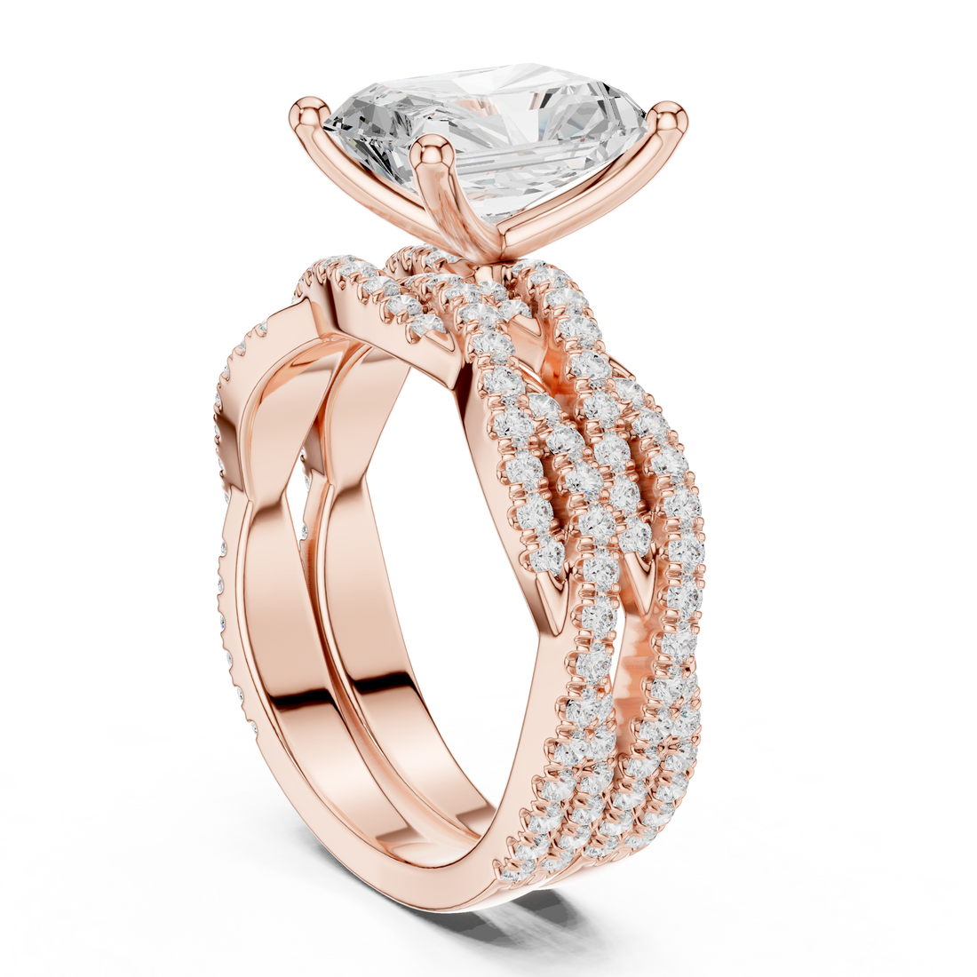 Artistic ring with sculptural design.