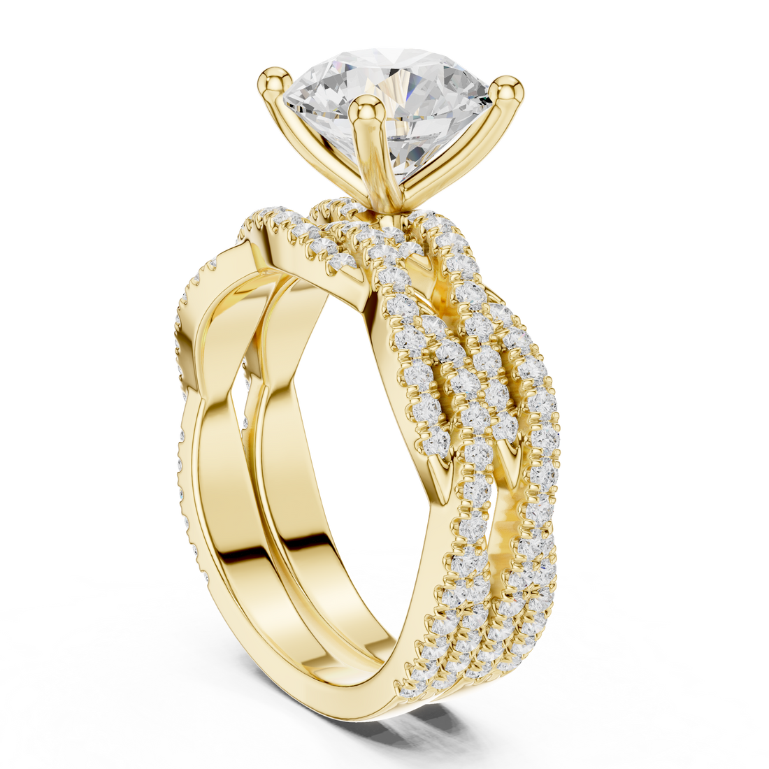 Wedding jewellery set with gold accents.