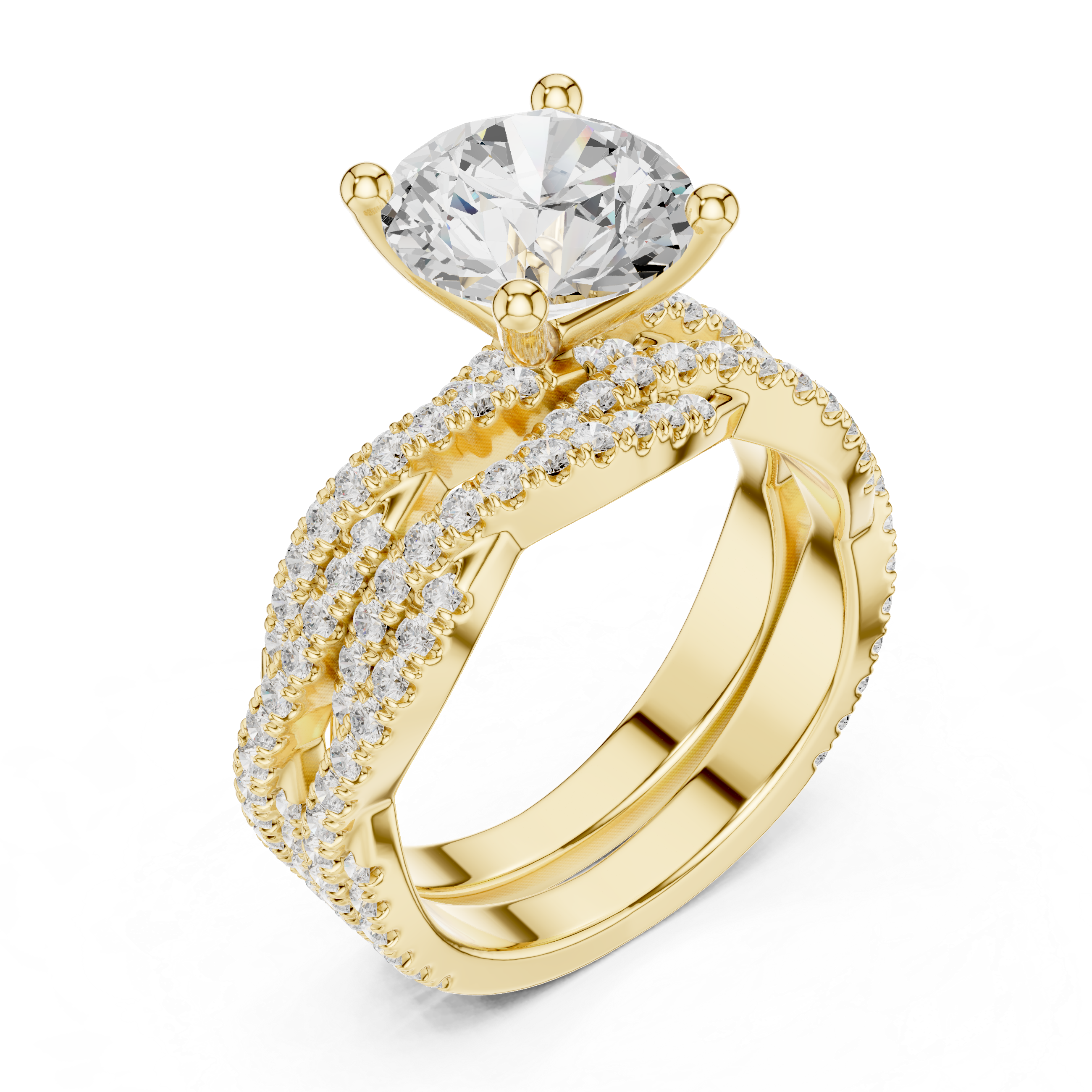 Engagement jewellery set with diamonds.