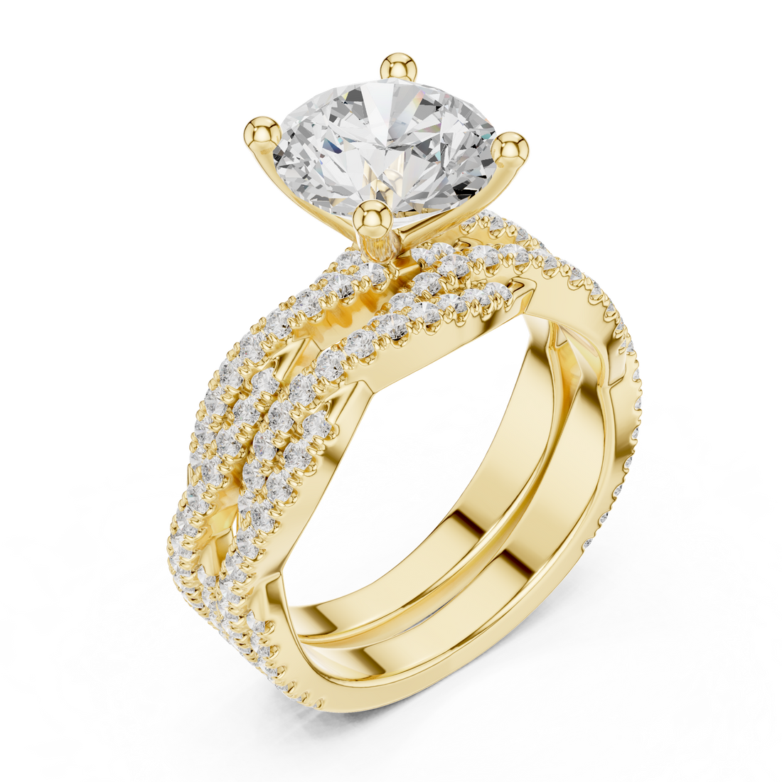Engagement jewellery set with diamonds.