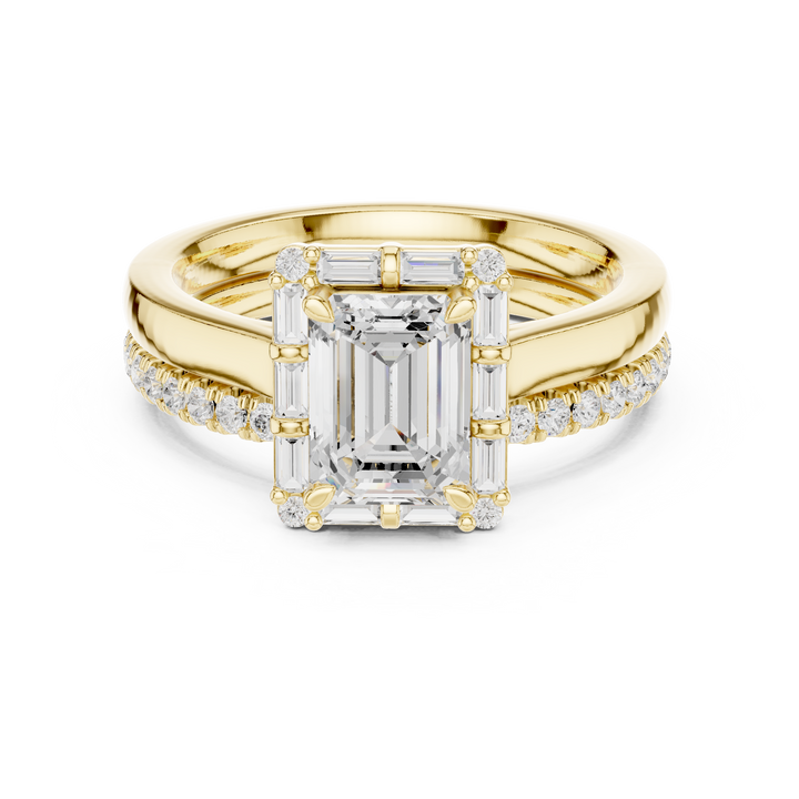 Multi-band ring with layered design.