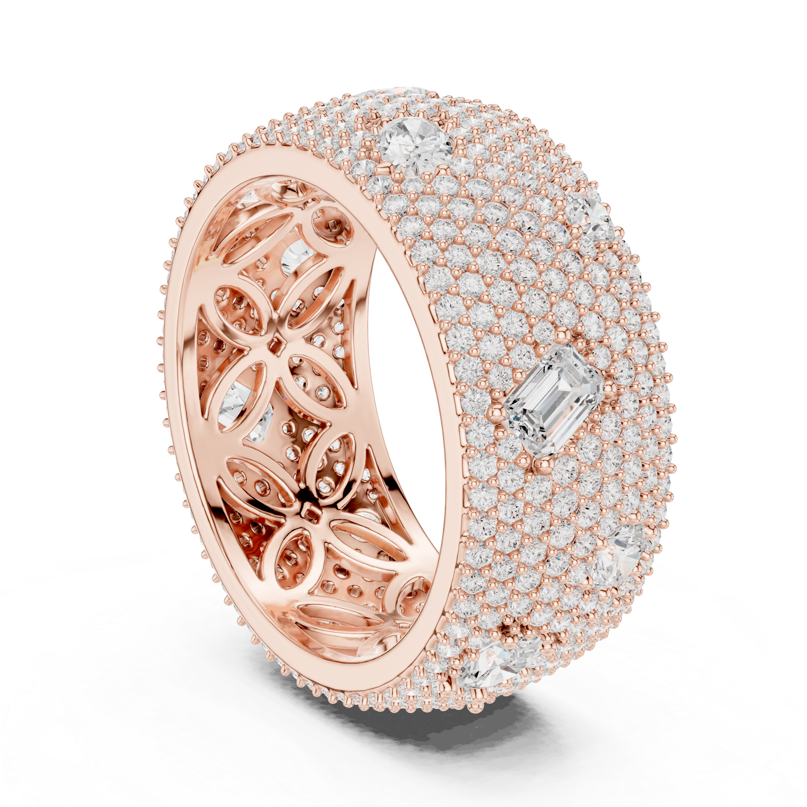 Designer sculptural ring with artistic style.