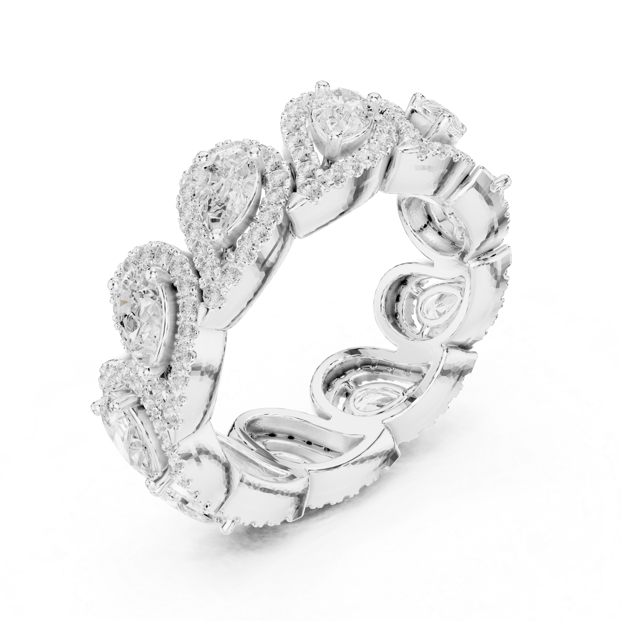Anniversary ring with sparkling stones.