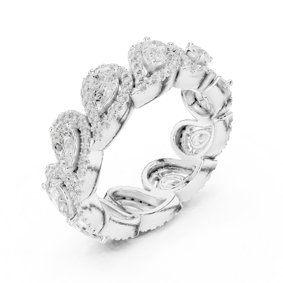 Anniversary ring with sparkling stones.
