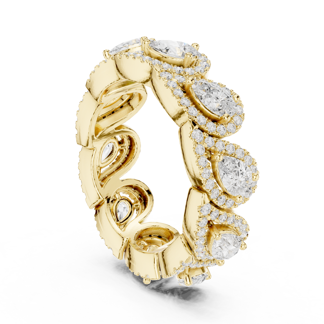 Textured gold hoop earrings.