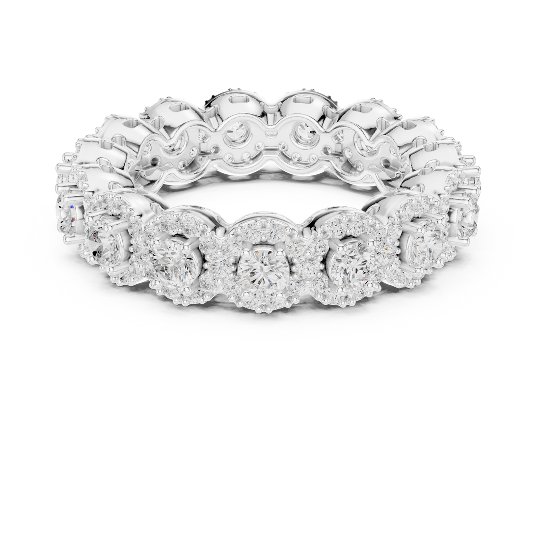 Diamond bangle with sparkling stones.