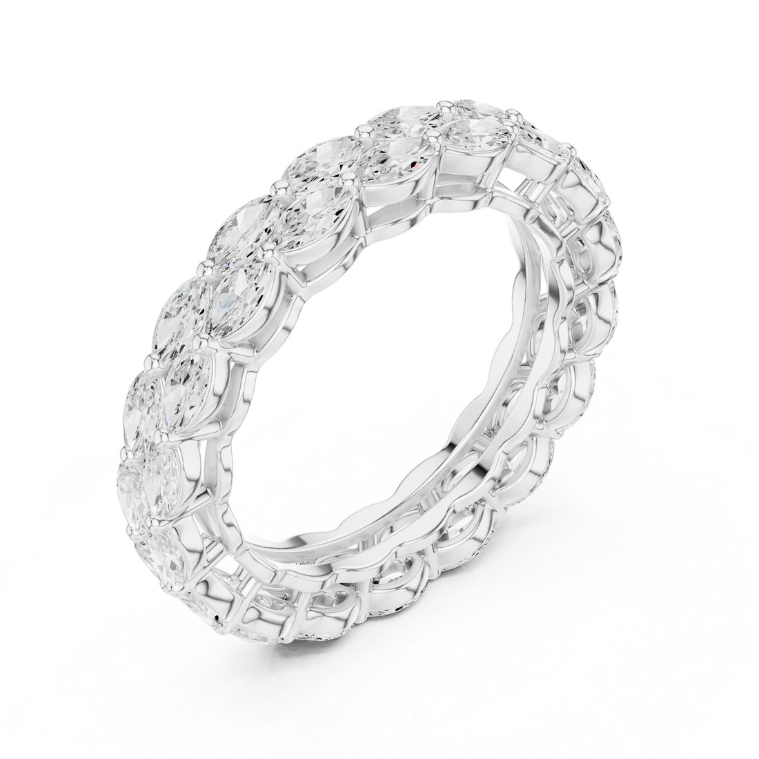 Floral toe ring with carved design.