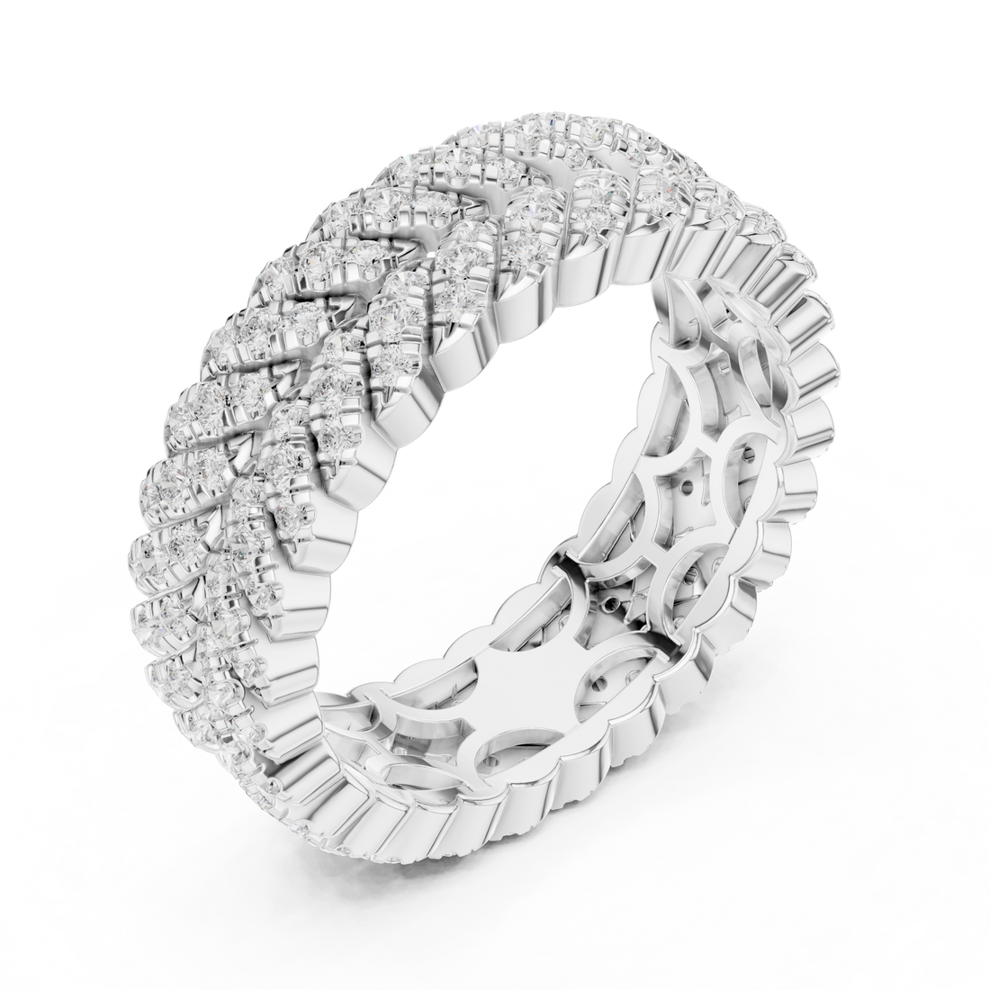 Men's gold wedding band with brushed finish.