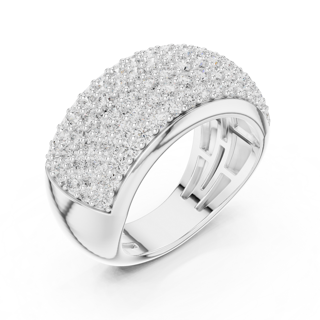 Multi-band ring with layered design.