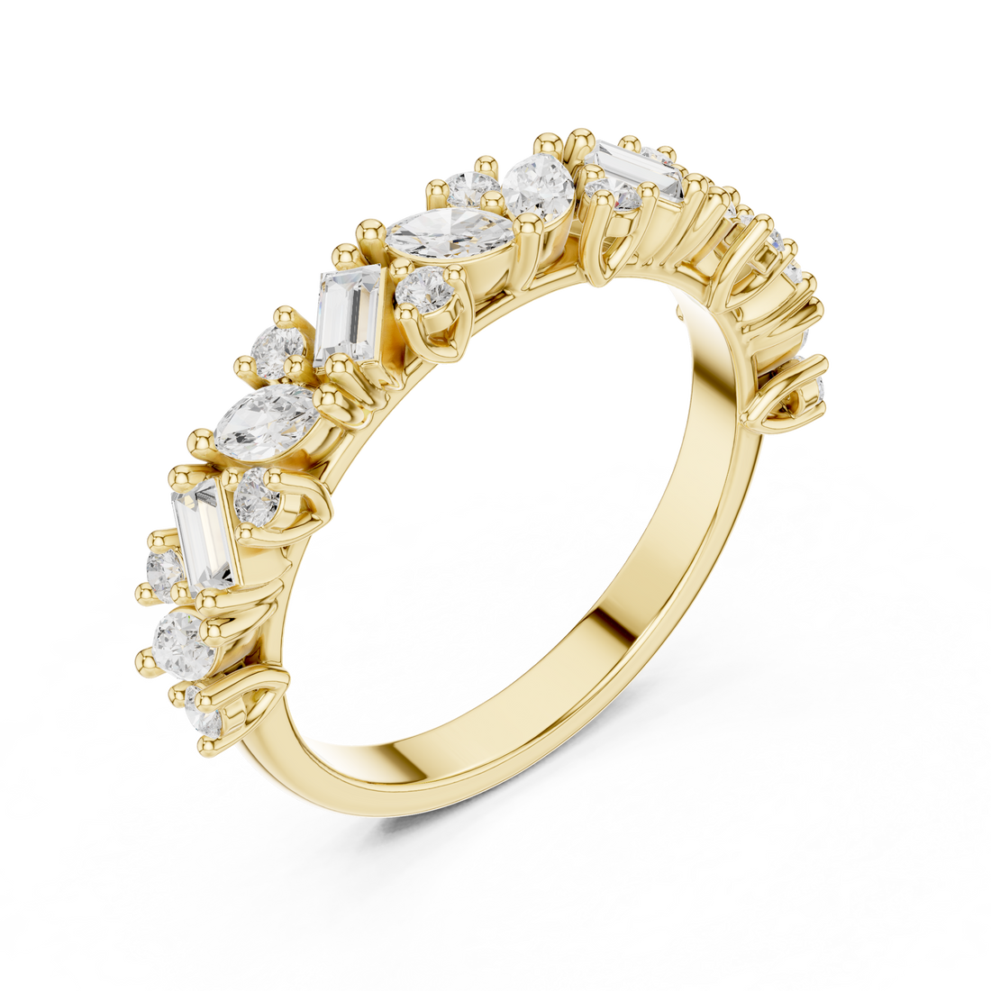 Stackable ring set with slim bands.