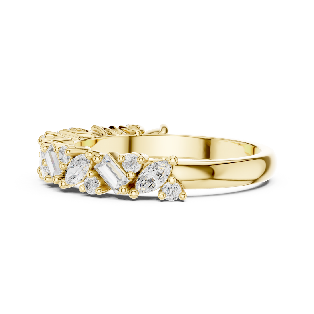 Eternity band with diamond circle.