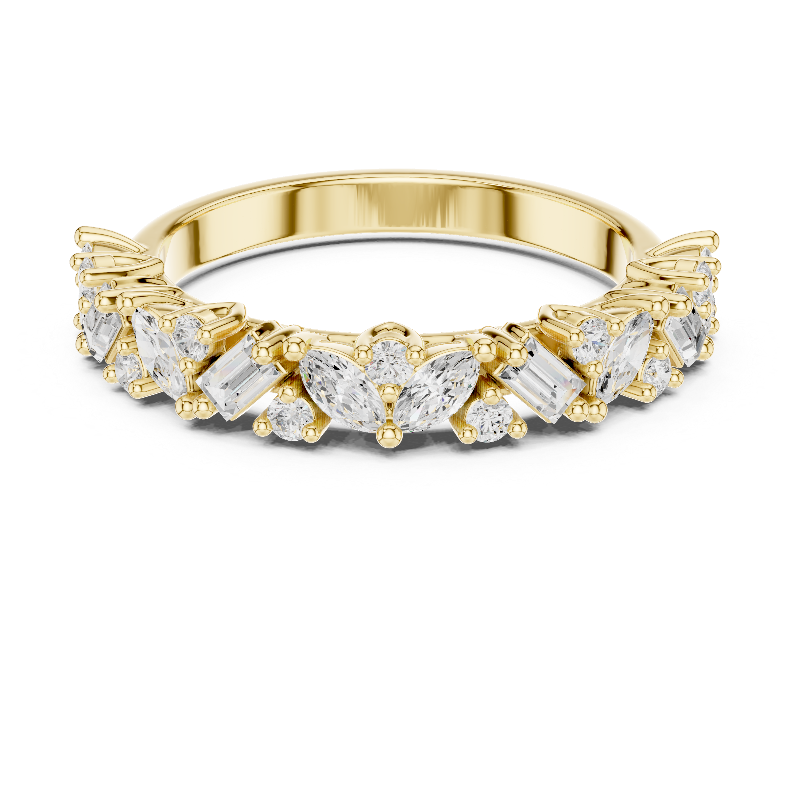 Anniversary ring with sparkling stones.