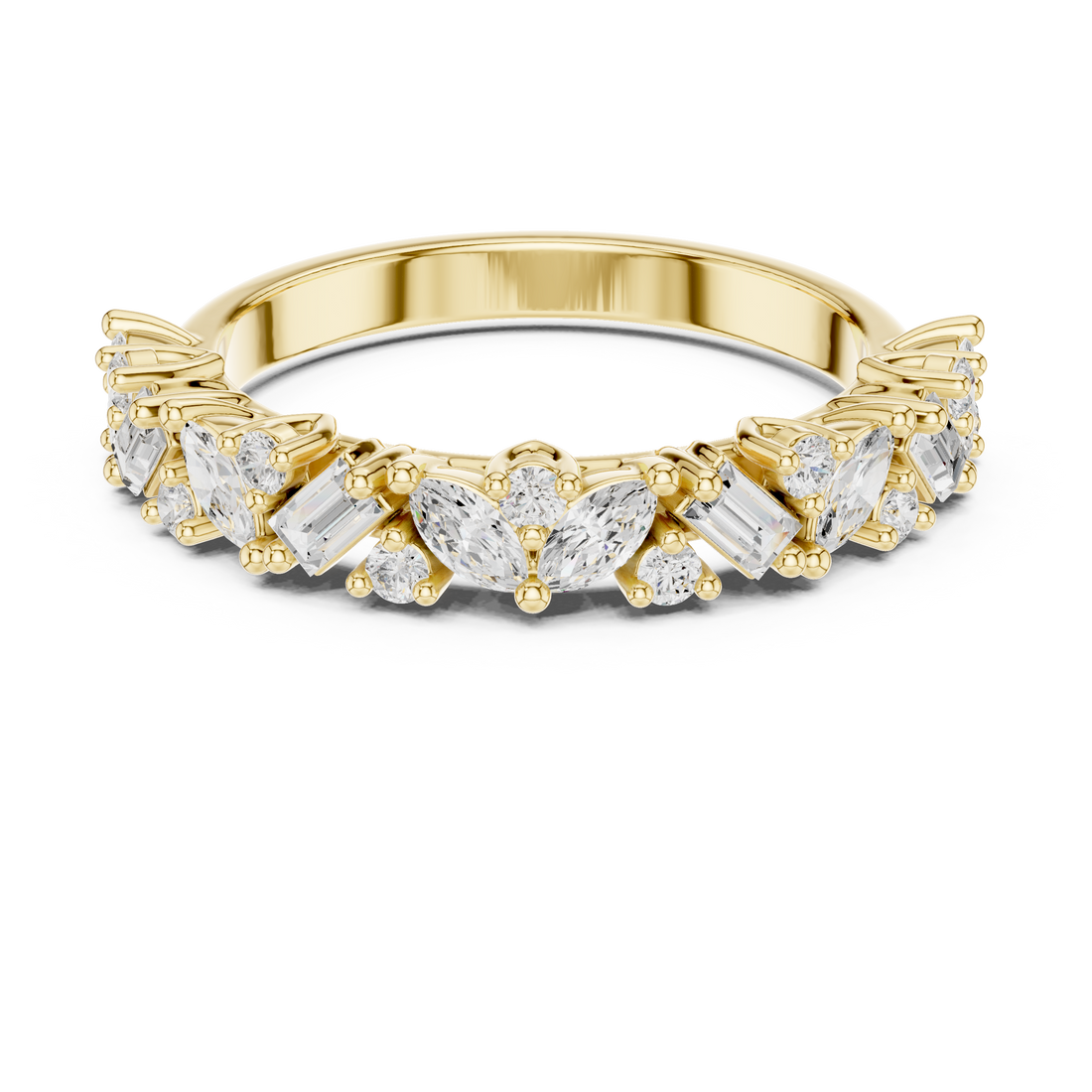 Anniversary ring with sparkling stones.