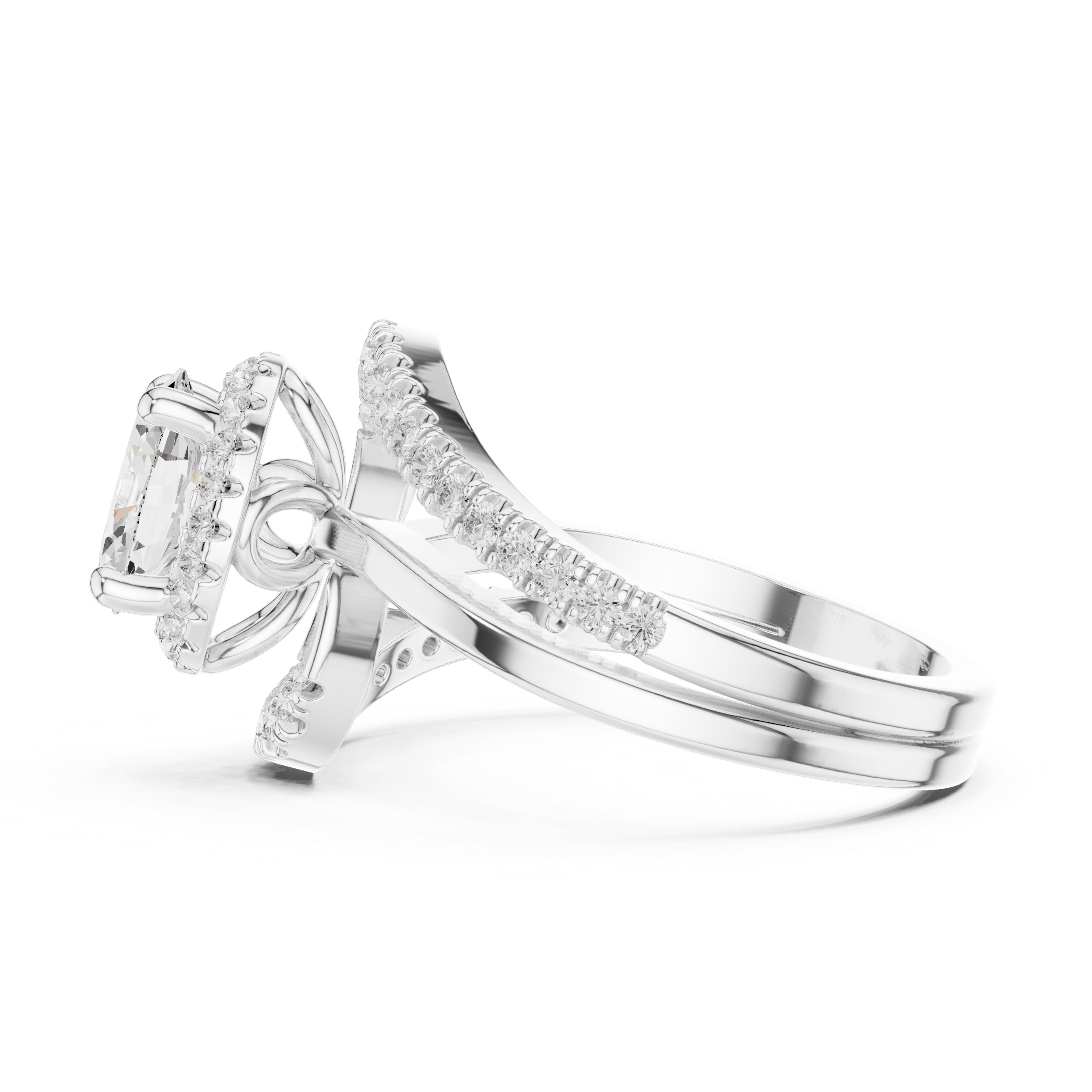 Classic diamond stud earrings.