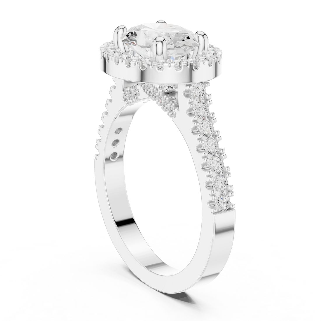 Vintage-style milgrain diamond engagement ring.