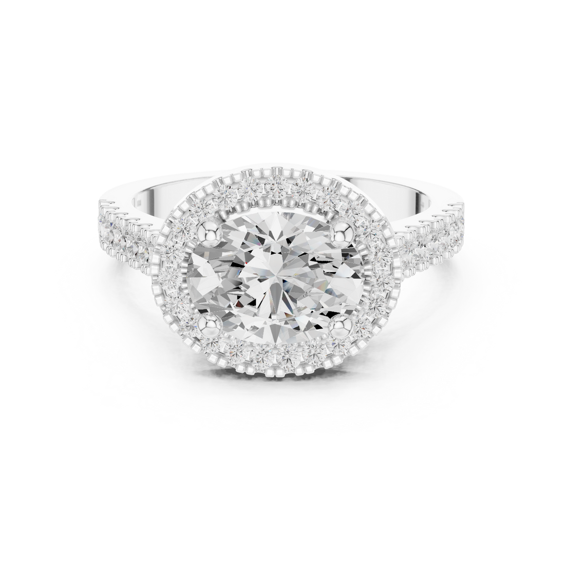 Twisted band diamond ring with modern design.
