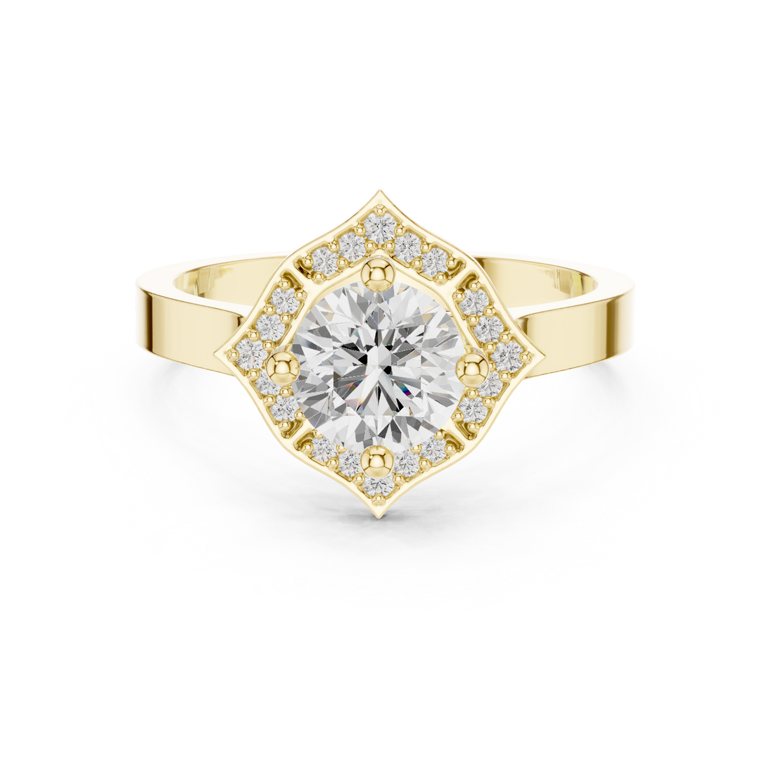 Men's gold wedding band with brushed finish.