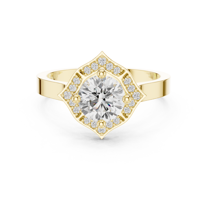 Men's gold wedding band with brushed finish.