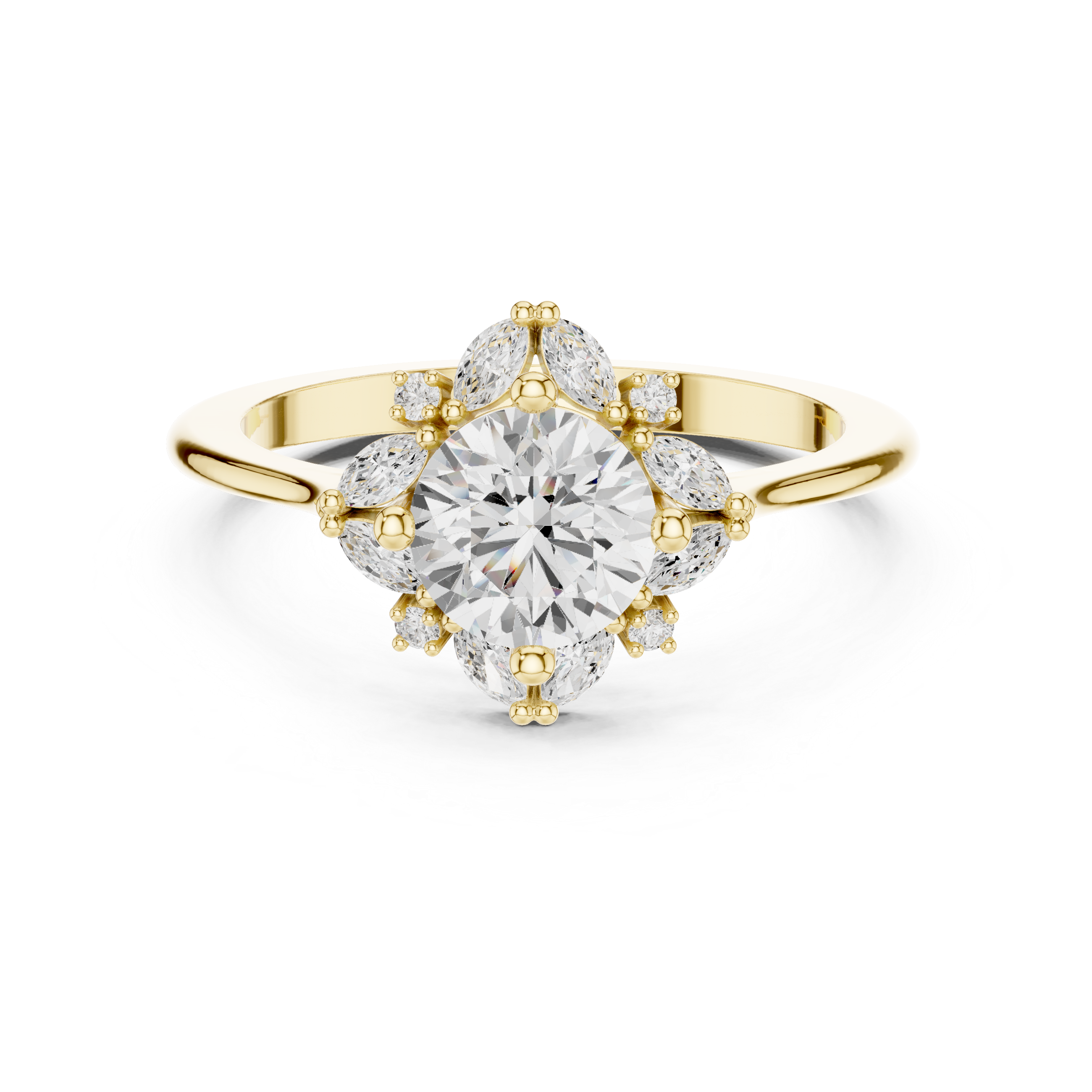 Multi-band ring with layered design.