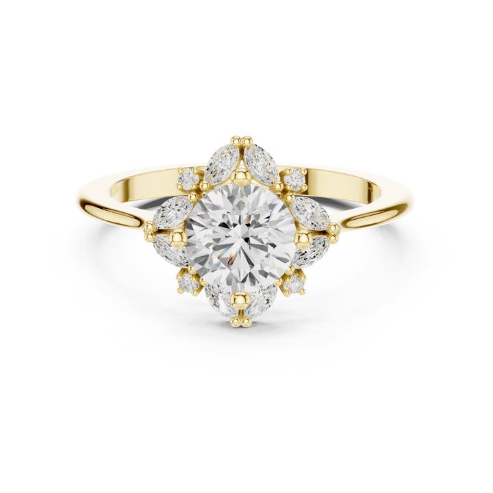 Multi-band ring with layered design.